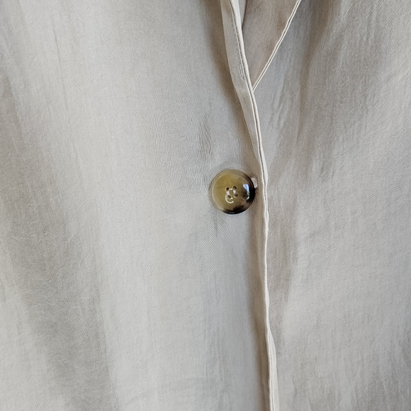 Mango 100% Lyocell Blazer Khaki Tan Women's US Small - Picture 9 of 15